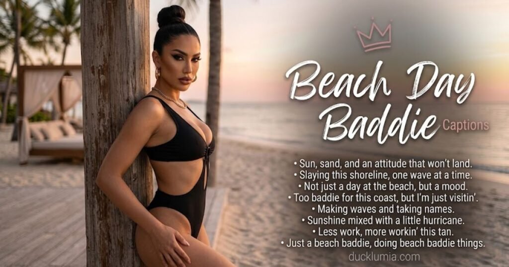 Beach Day Baddie Captions