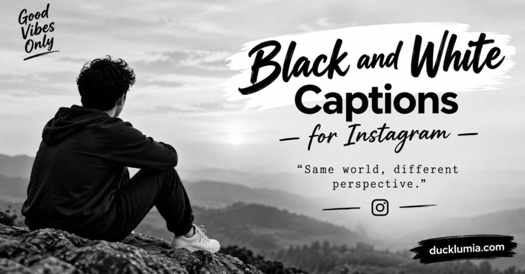 Black and White Captions for Instagram