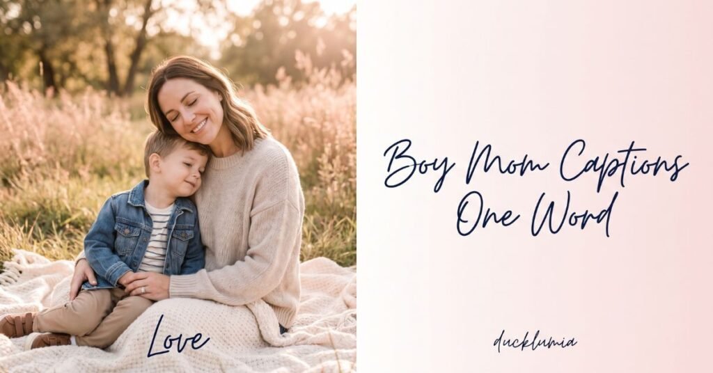Boy Mom Captions One Word
