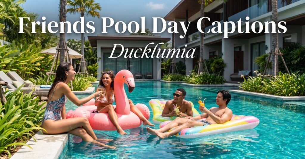 Friends Pool Day Caption