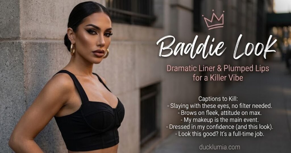 Makeup Look Baddie Captions