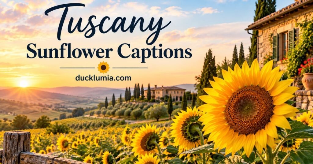 Tuscany Sunflower Captions