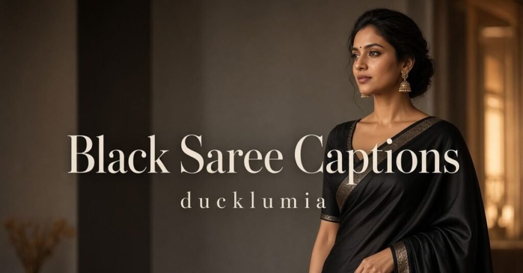 Black Saree Captions