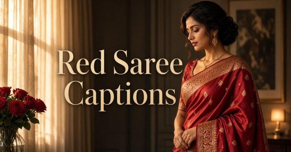 Red Saree Captions